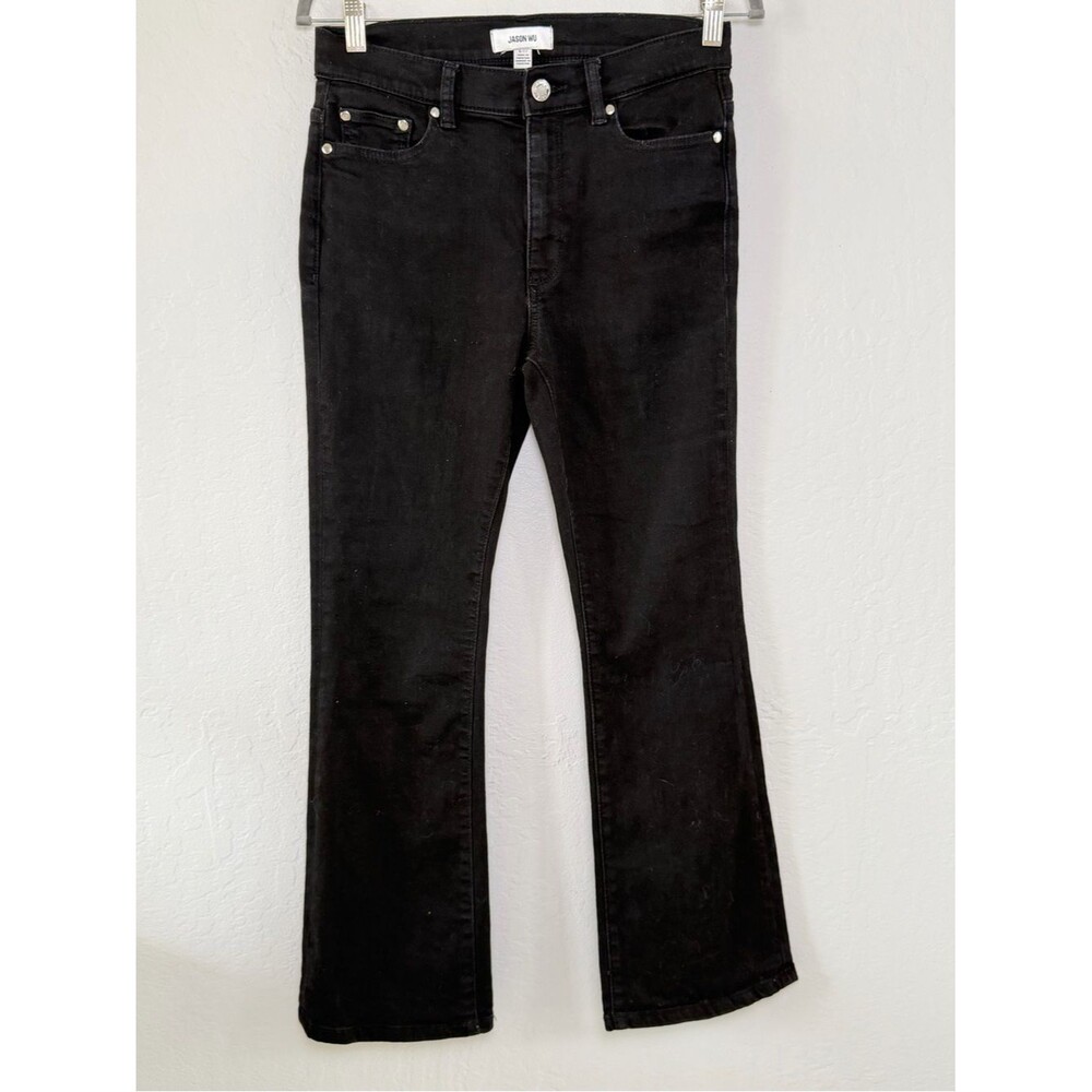 Jason Wu Black Bootcut Jeans Size 8 High Rise Stretch Denim